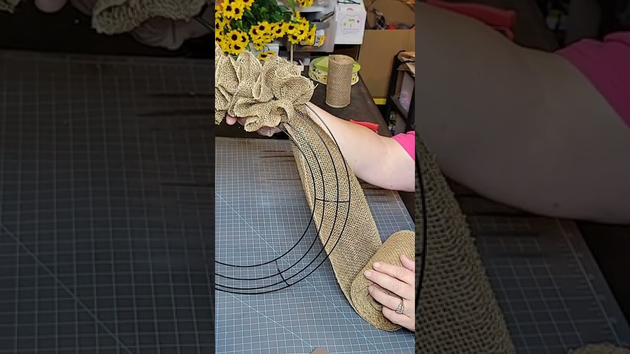 Burlap Wreath with Sunflowers