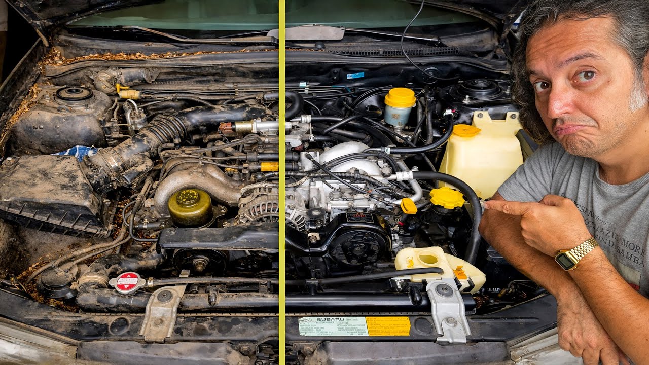 LAVEI O MOTOR DO SUBARU PELA PRIMEIRA VEZ… E ESTOURARAM O VIDRO DO MEU CARRO 😭