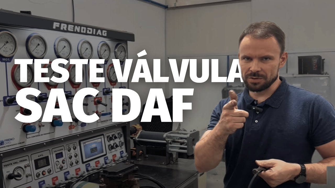 Teste da válvula SAC DAF (secadora eletrônica) teste com módulo utilizando scanner JalTest