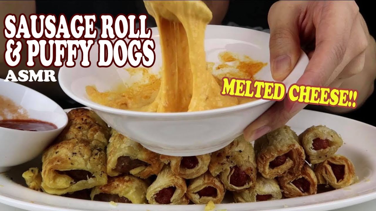 [ASMR] SAUSAGE ROLL & PUFFY DOGS WITH MELTED CHEESE