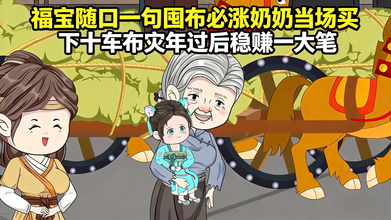福寶隨口一句囤布必漲，奶奶當場買下十車布，災年過後賺穩一大筆#沙雕动画 #沙雕剧情 #動漫 #小说 #story