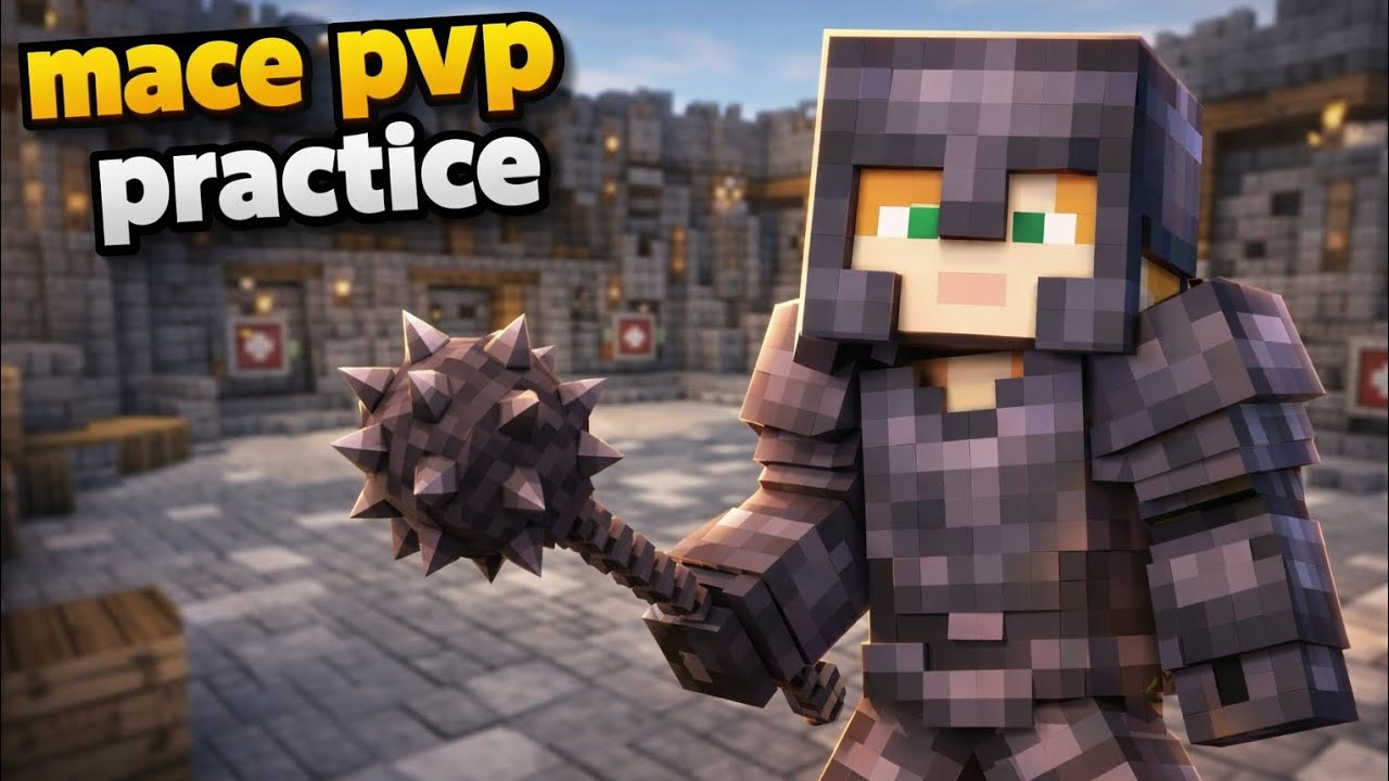Mace pvp practice in minecraft 