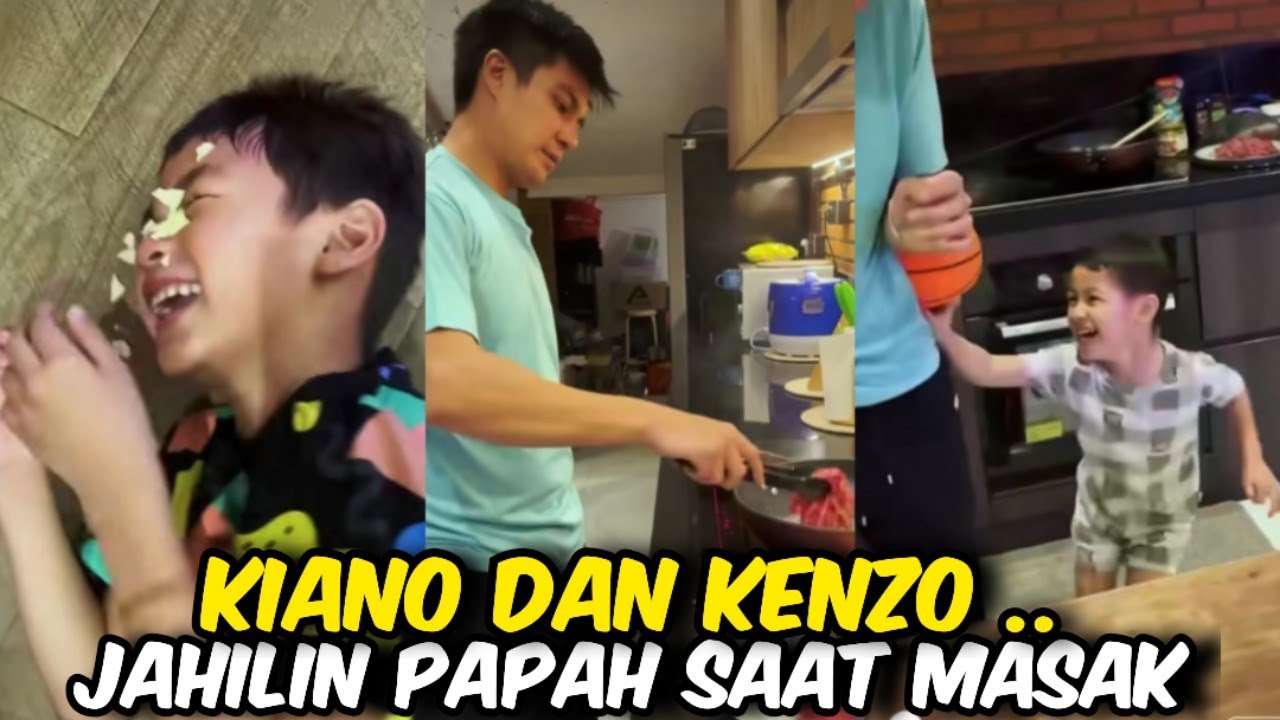 DI MASAKIN PAPAH ‼️KIANO DAN KENZO JAHILIN PAPAHNYA SAAT MASAK @galerikiano 