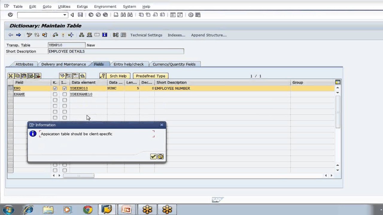 How To Create a Database Table by Using Top Down Approach - SAP ABAP