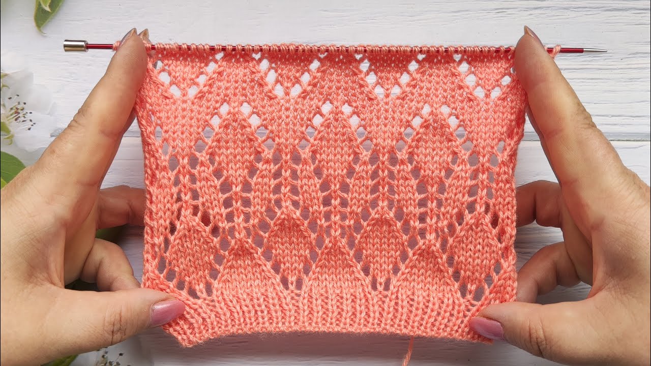 Lace Diamond Stitch Pattern | Ajour-Rautenmuster stricken | Punto Rombi ai ferri| Punto Rombo calado