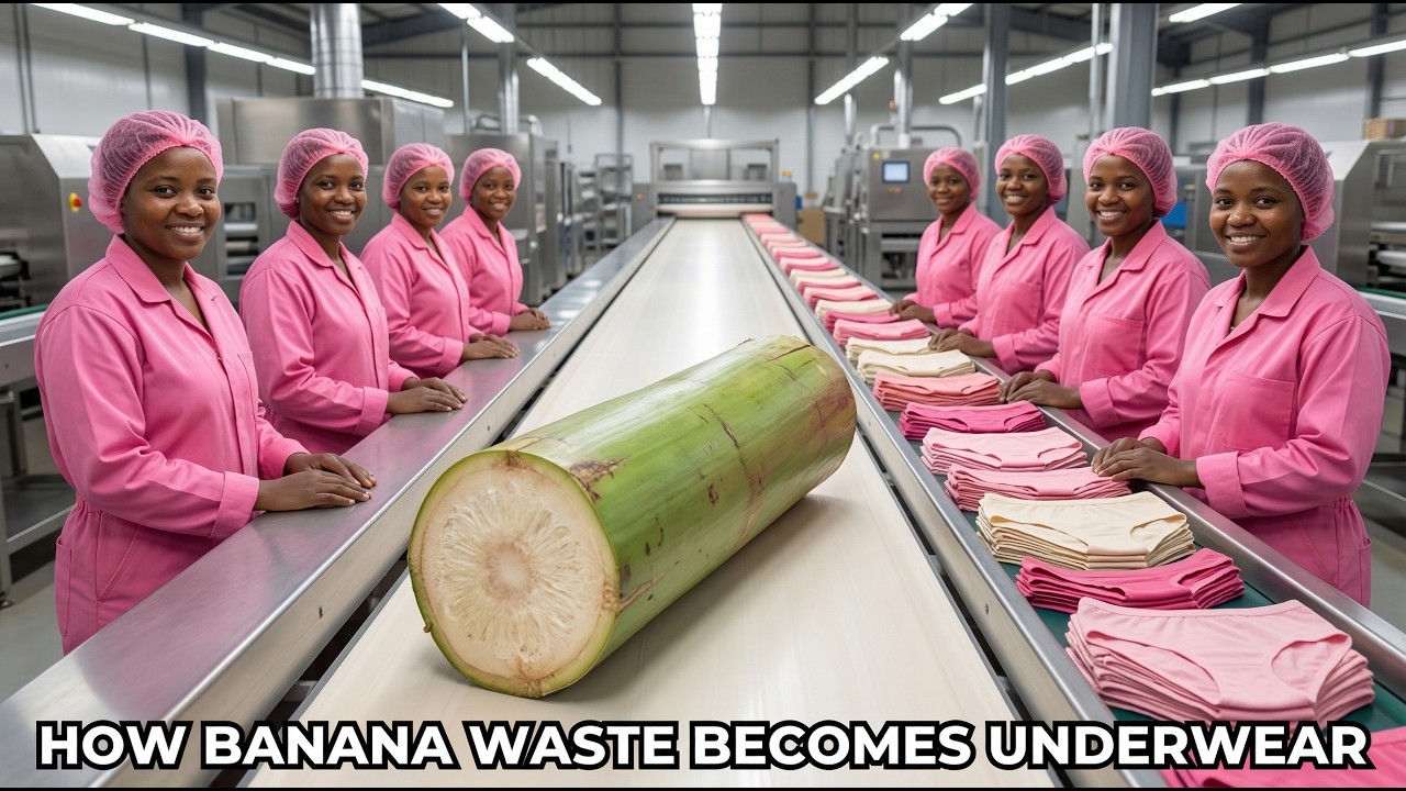 How Banana Plant Waste Is Turned Into Women's Underwear (Full Factory Process)