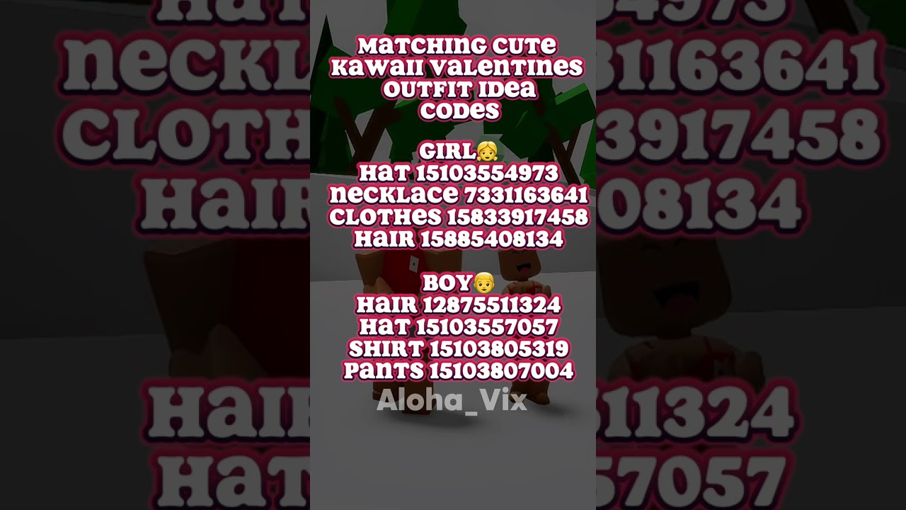 Brookhaven CODES for CLOTHES || Matching Valentines KAWAII ❤️|| Roblox Edit #roblox #shorts