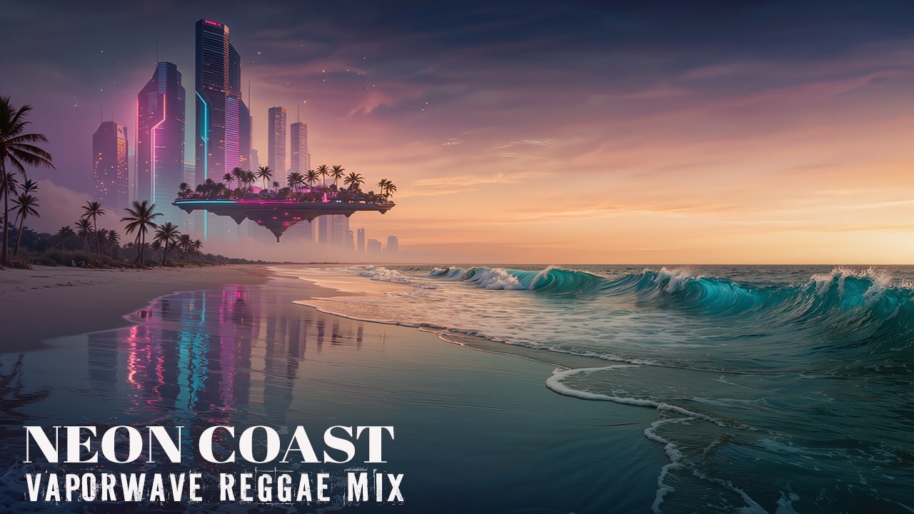 Neon Shores -  Vaporwave Reggae - The Celestial Coast - Study Sleep Mix