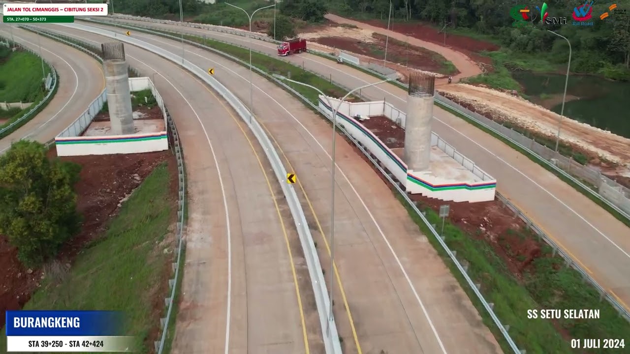PROGRES KONSTRUKSI JALAN TOL CIMANGGIS CIBITUNG 1 JULI 2024
