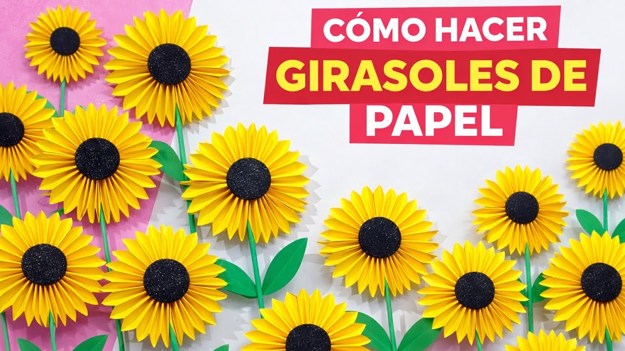 Como hacer GIRASOLES DE PAPEL Faciles ! Ideas regalos para San Valentin