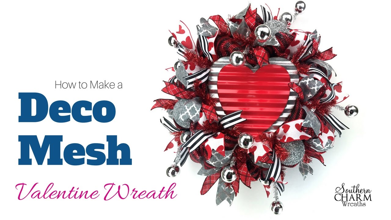 How to Make a Deco Mesh Valentine Wreath