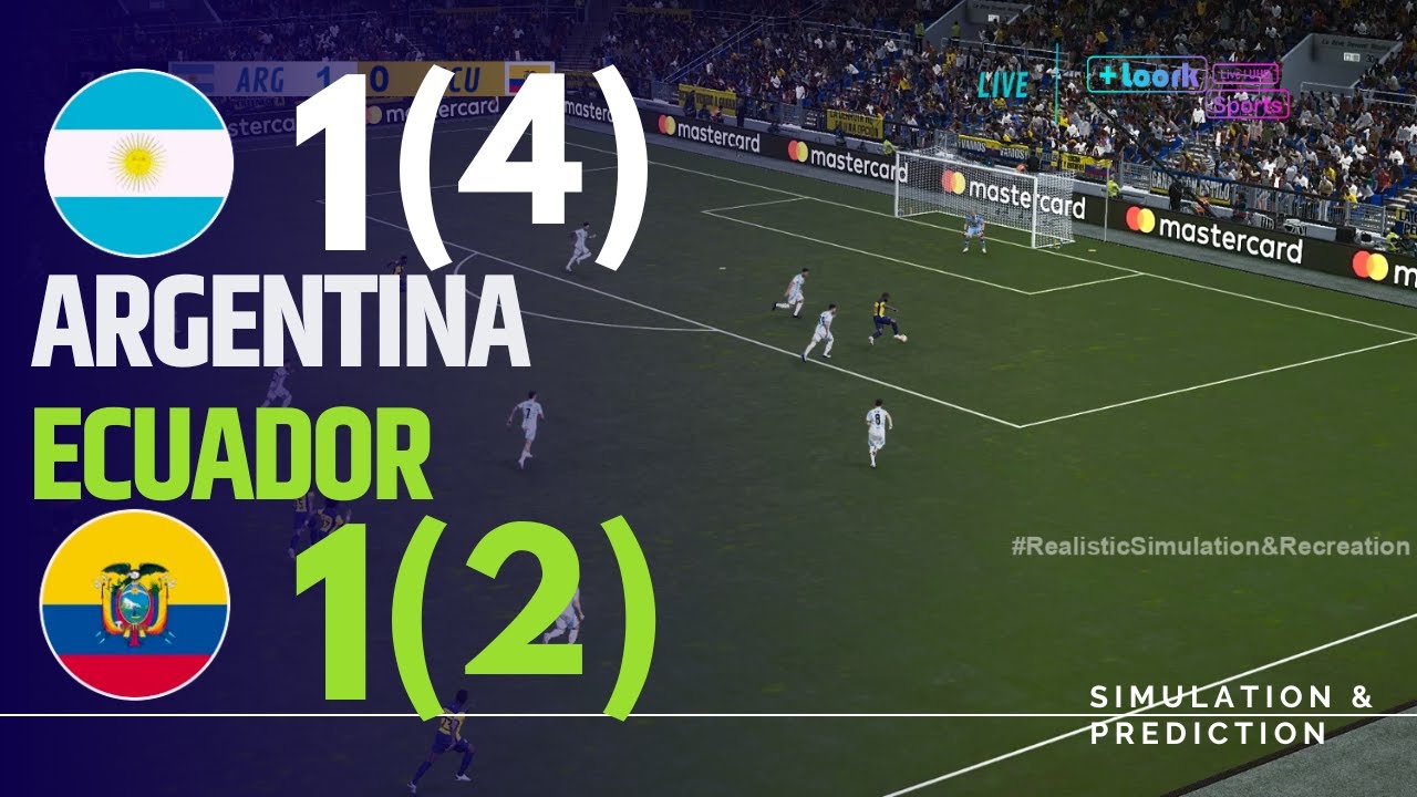 ⚽Argentina 1 (4) Ecuador 1 (2) 🏆COPA AMERICA 2024 | Highlights | Penalties | Simulación y recreación