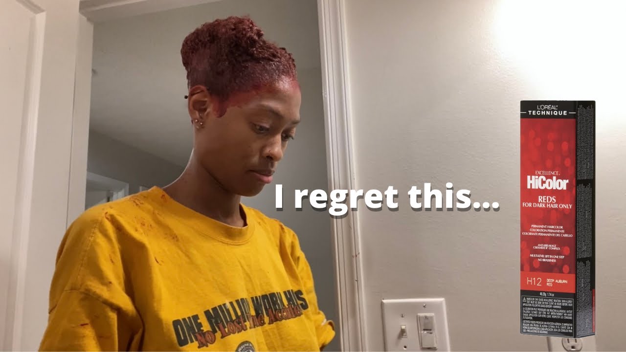 COLORING MY HAIR RED USING L’Oreal Excellence HiColor DEEP AUBURN | Fail