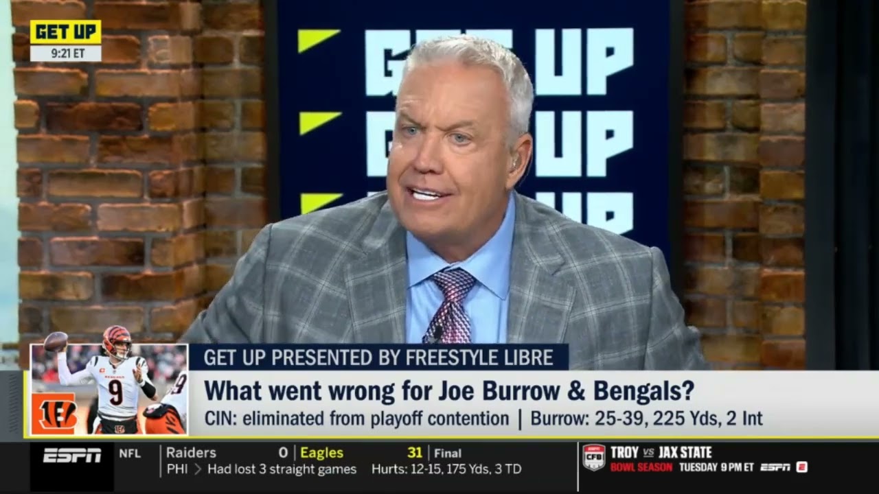 GET UP | Joe burrow is officially done with football - Dan Orlovsky on Bengals fall to Ravens 24-0