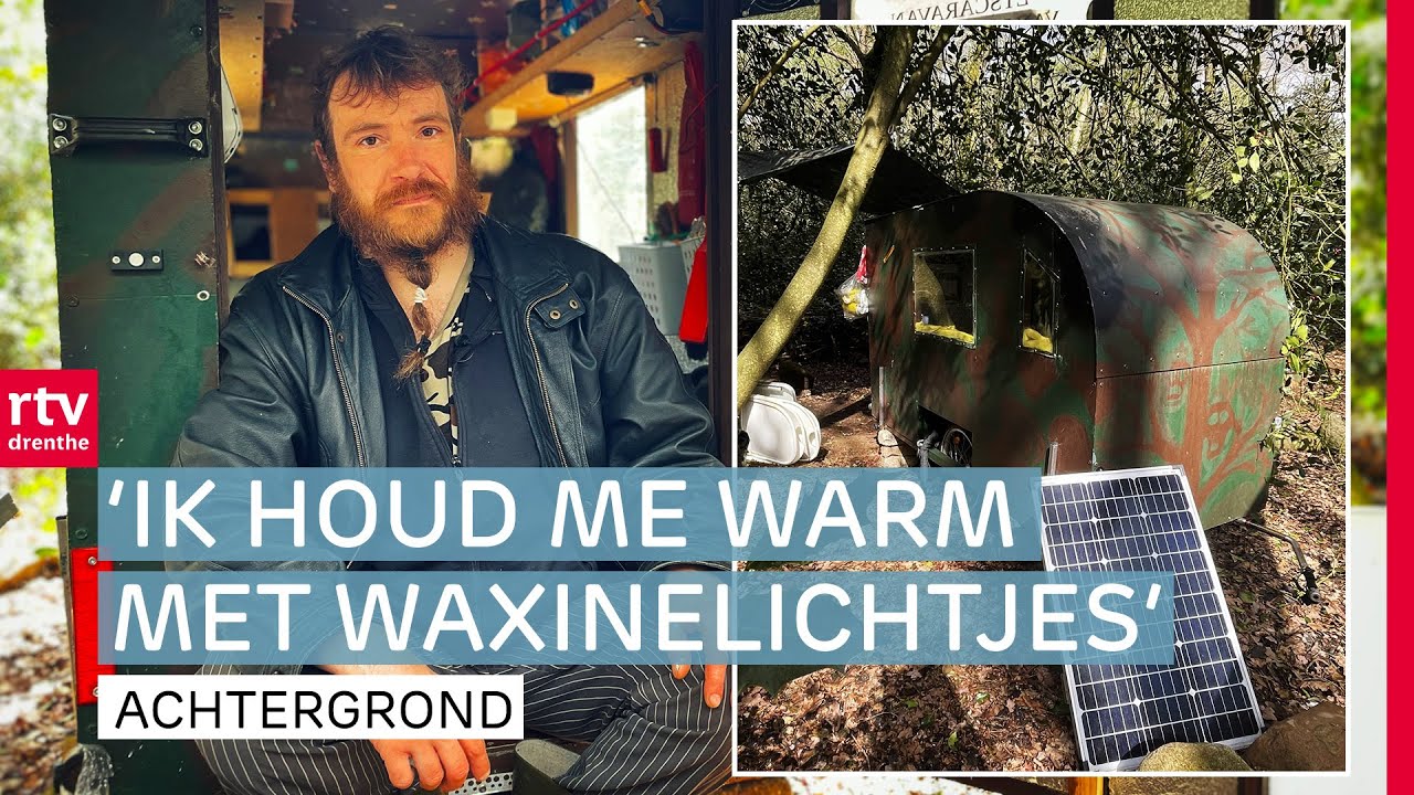 Dakloze Robert reist rond met zijn zelfgemaakte fietscaravan | RTV Drenthe