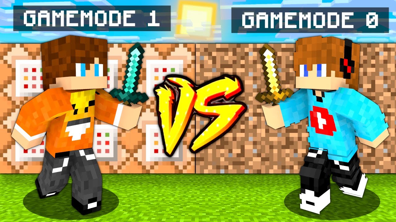 GAMEMODE 1 vs GAMEMODE 0 | BAZA vs BAZA w Minecraft CHALLANGE!