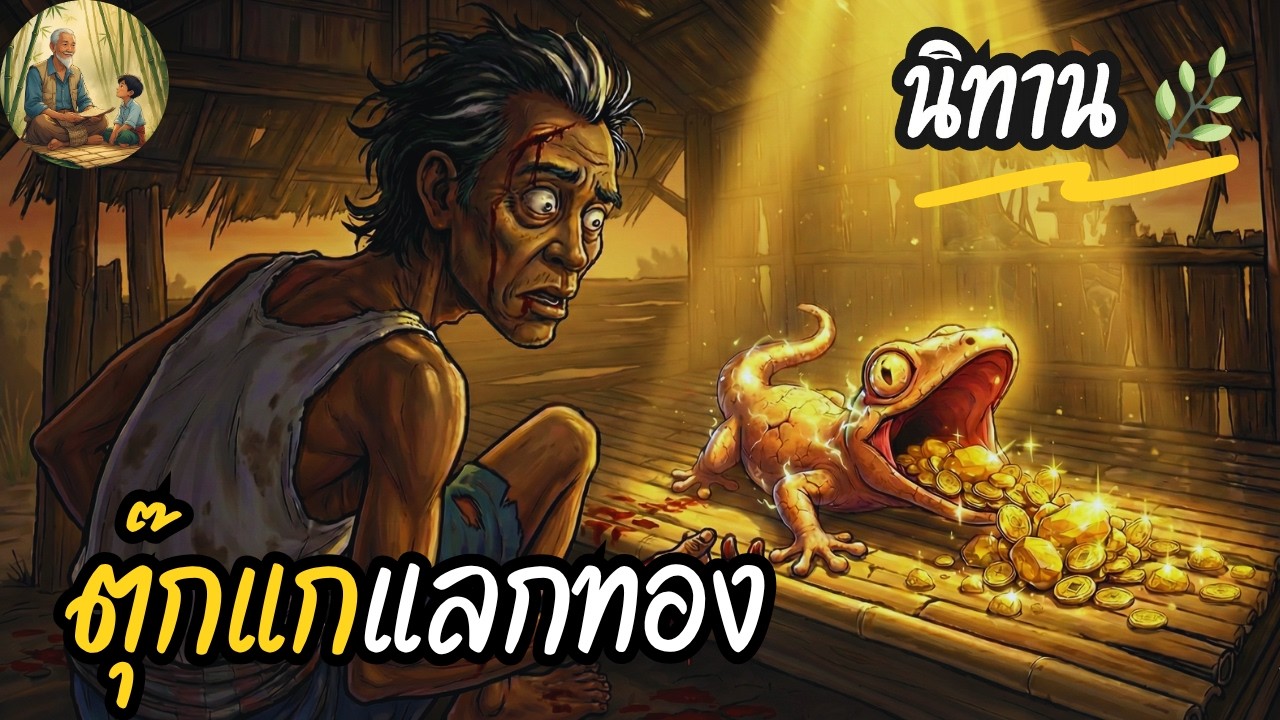 นิทาน | ตุ๊กแกแลกทอง | นายเข้มเจอเรื่องประหลาดและตกใจ ทุกครั้งที่ได้แผลเลือดไหลตุ๊กแกตัวนี้จะให้ทอง