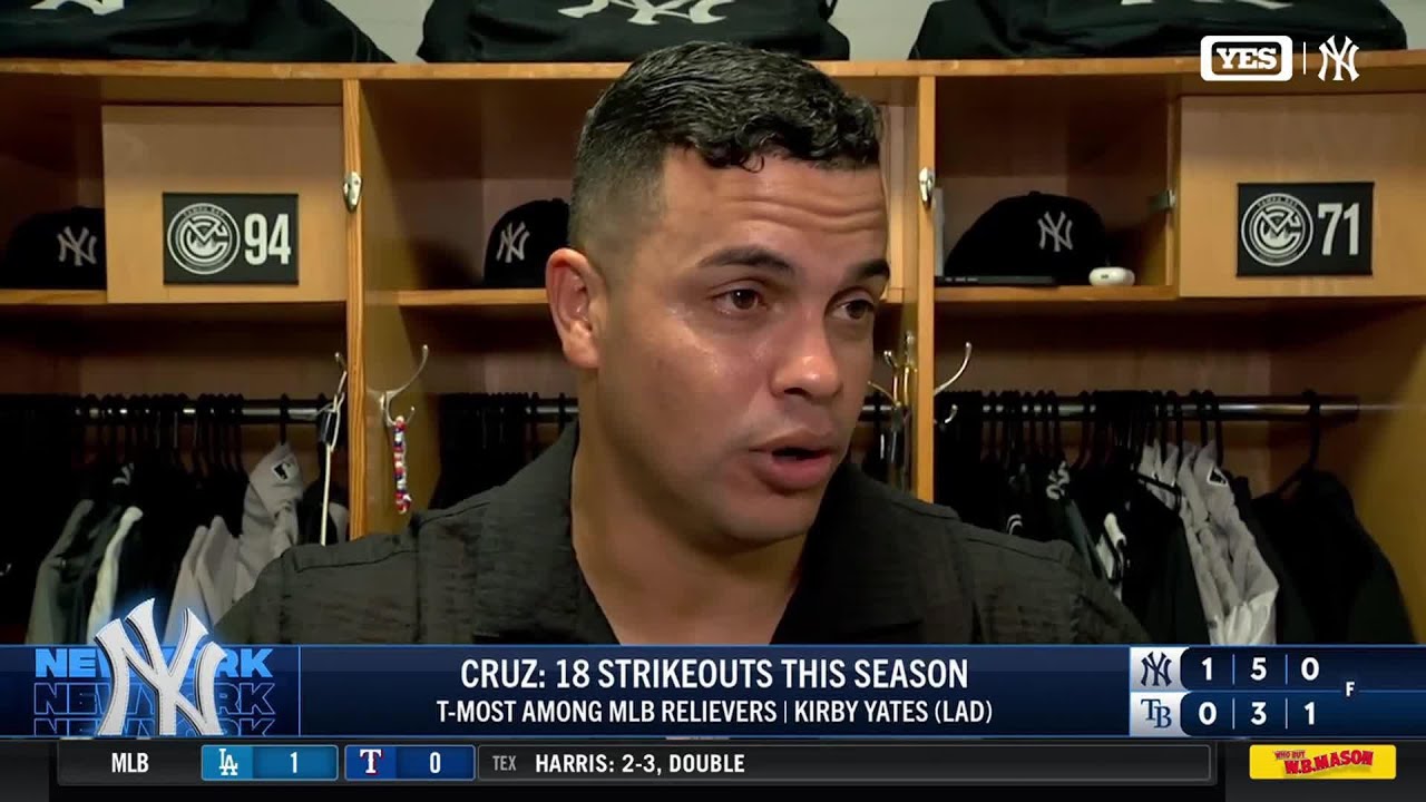 Fernando Cruz after Yankees win in Tampa