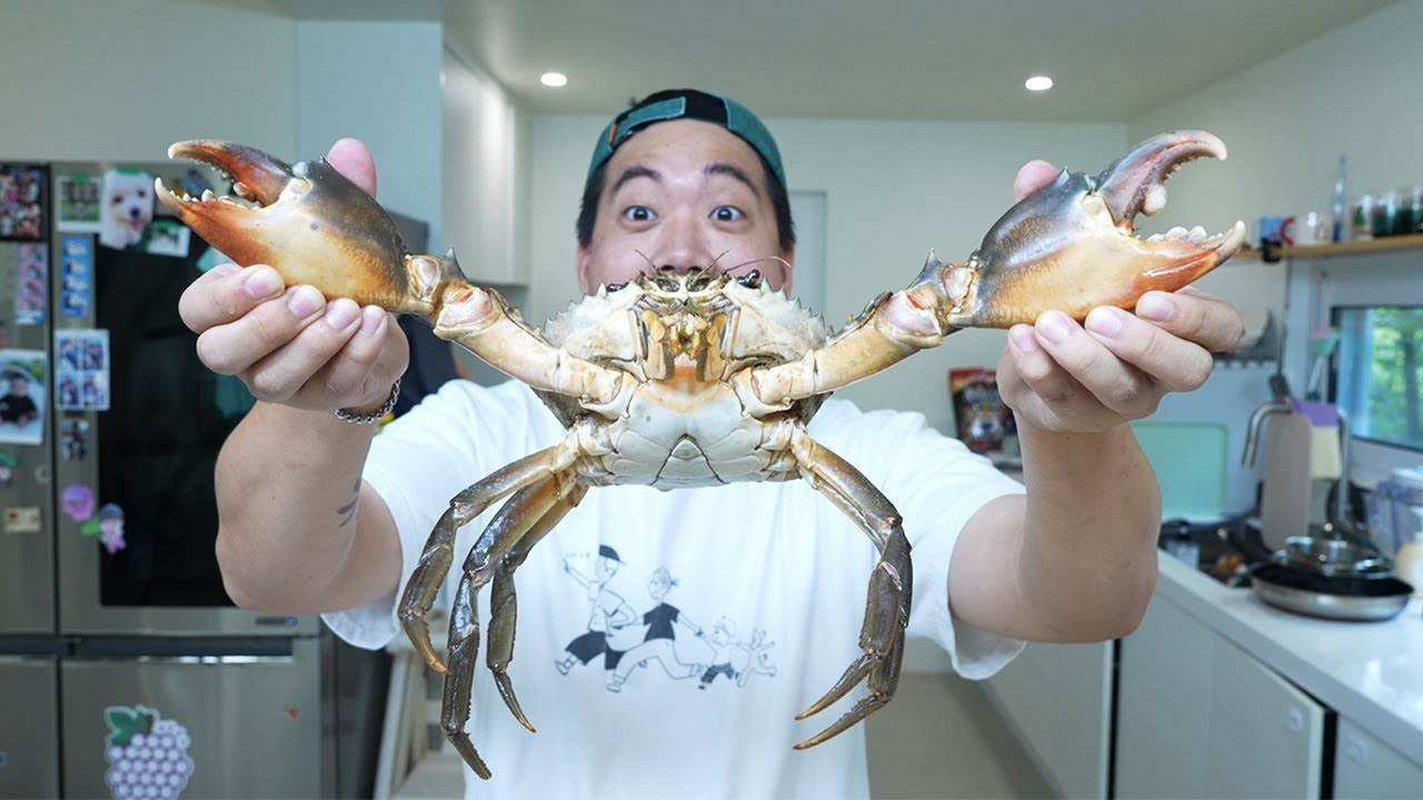 엄청 거대한 외래종 톱날꽃게를 잡아서 먹어보자!