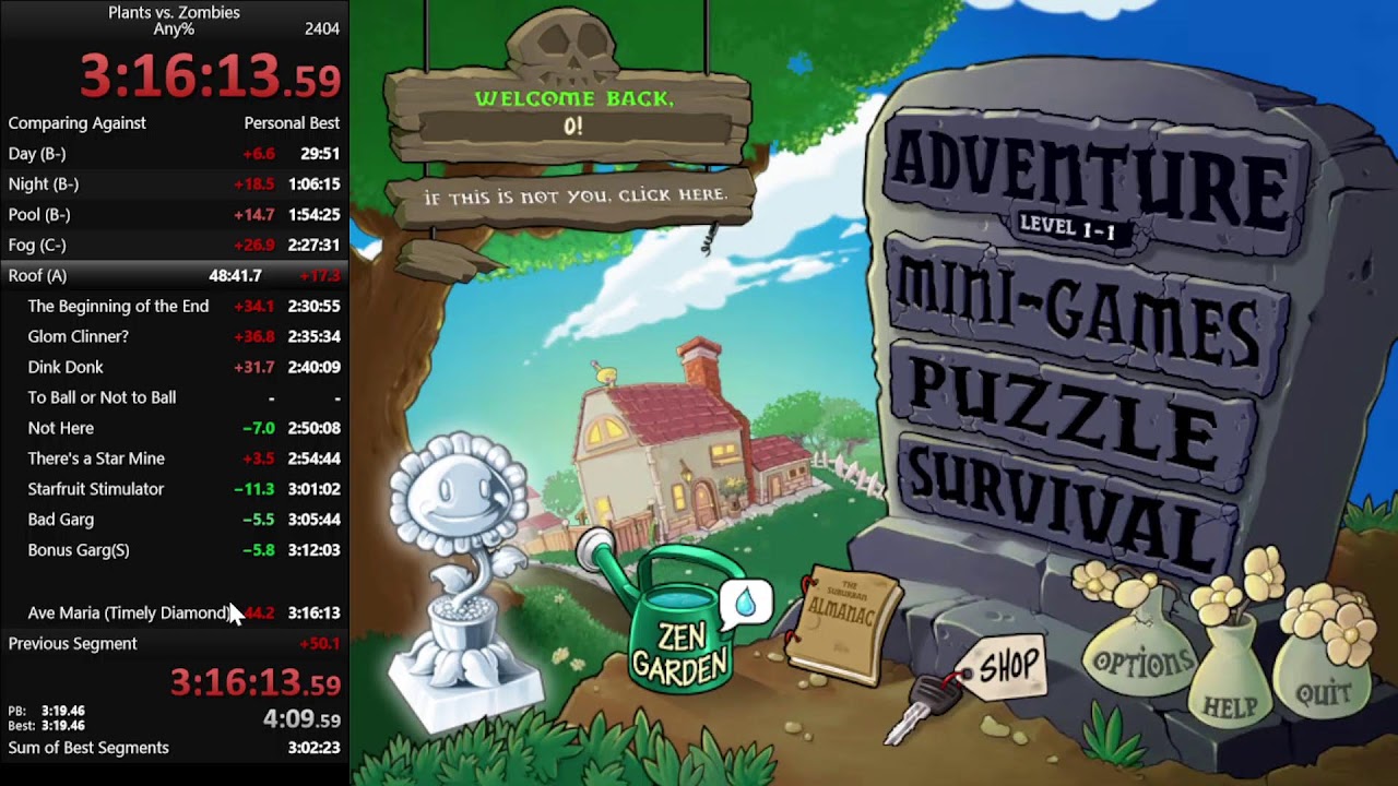 Plants Vs. Zombies Any% Speedruns
