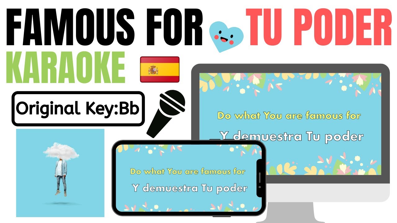 FAMOUS FOR/TU PODER -Tauren Wells feat.Jenn Johnson🎤KARAOKE 🇪🇸 🇬🇧/Instrumental melody cover w/lyrics