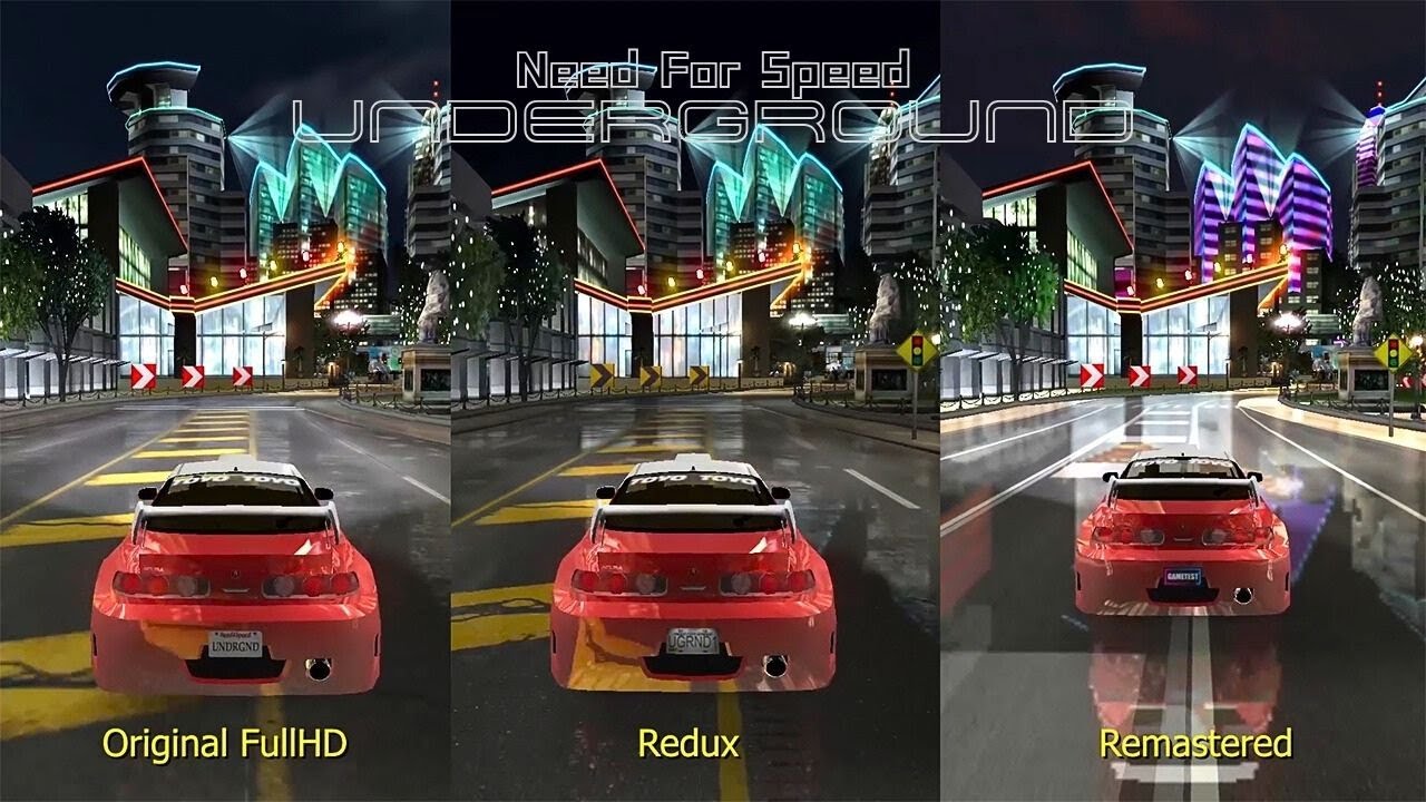 NFS Underground Graphics Mods- Redux vs Remastered vs Original Full HD