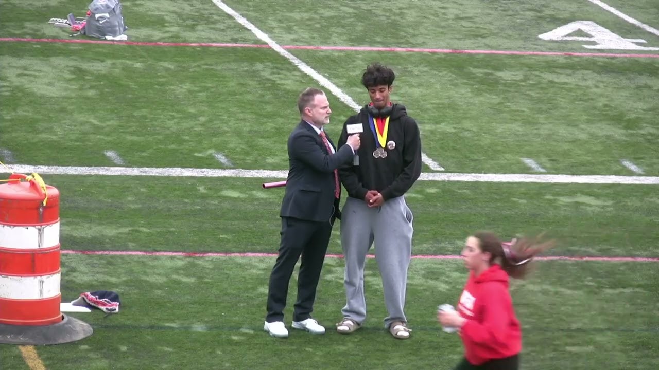 ECC Div. I-II boys' long jump champ Callaway Scott