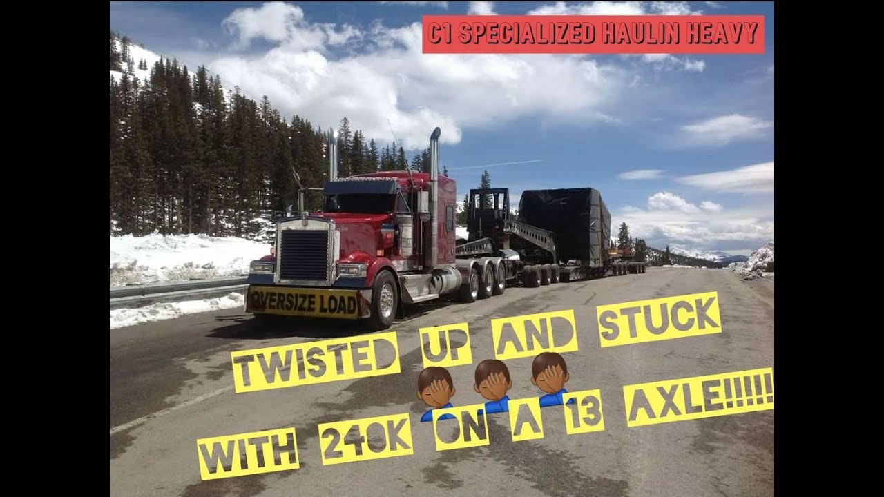 HEAVY HAUL#11 TWISTED UP AND STUCK WITH A 13 AXLE...HEAVY HAUL JOURNEY PT.1