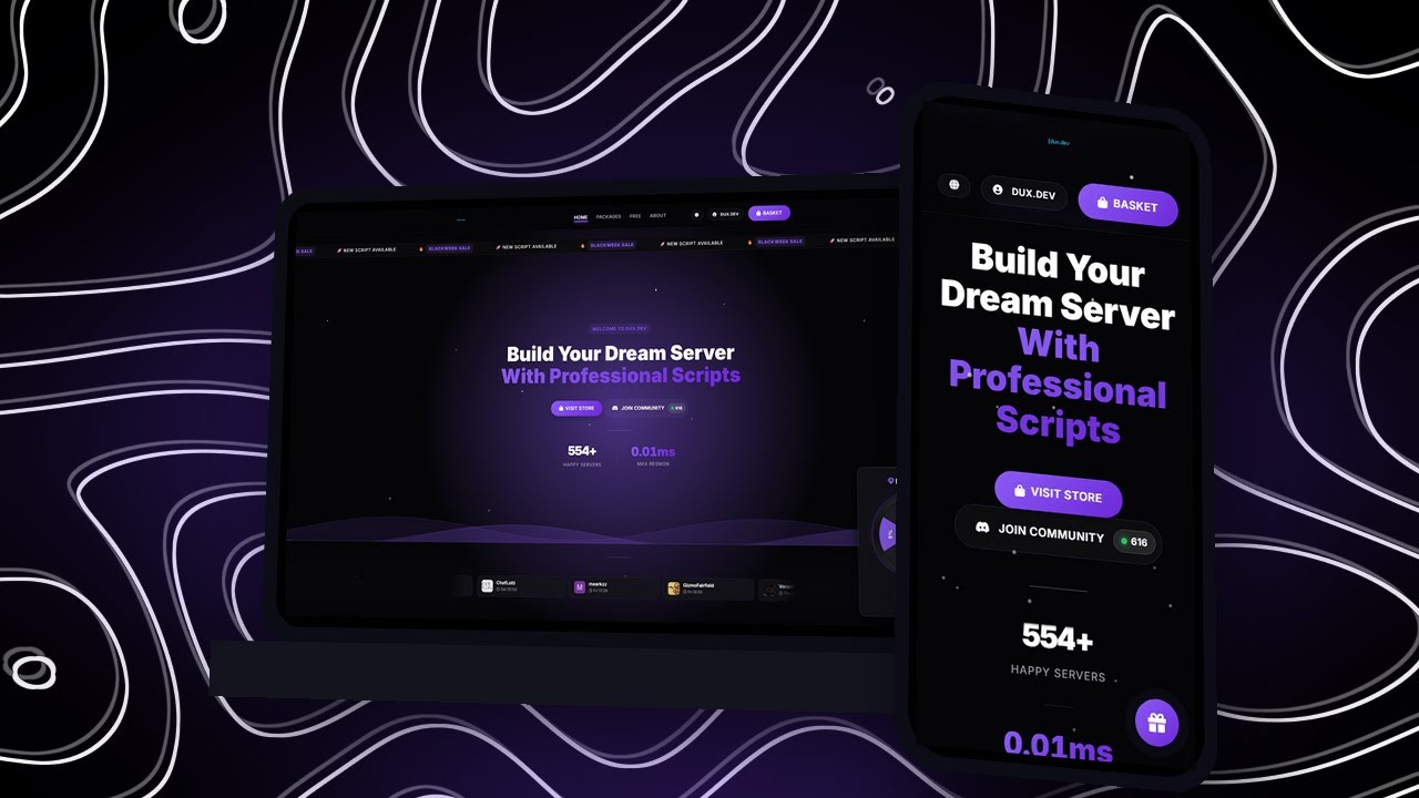 Dux Theme TEBEX Template | Integrated Lucky Wheel 🎡 | 10+ Animated Backgrounds 🌌 | Boost your Sales