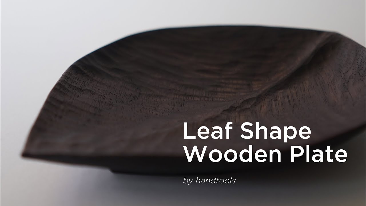 Leaf shape Wooden Plate Wood Carving / 나뭇잎 모양 접시 우드카빙