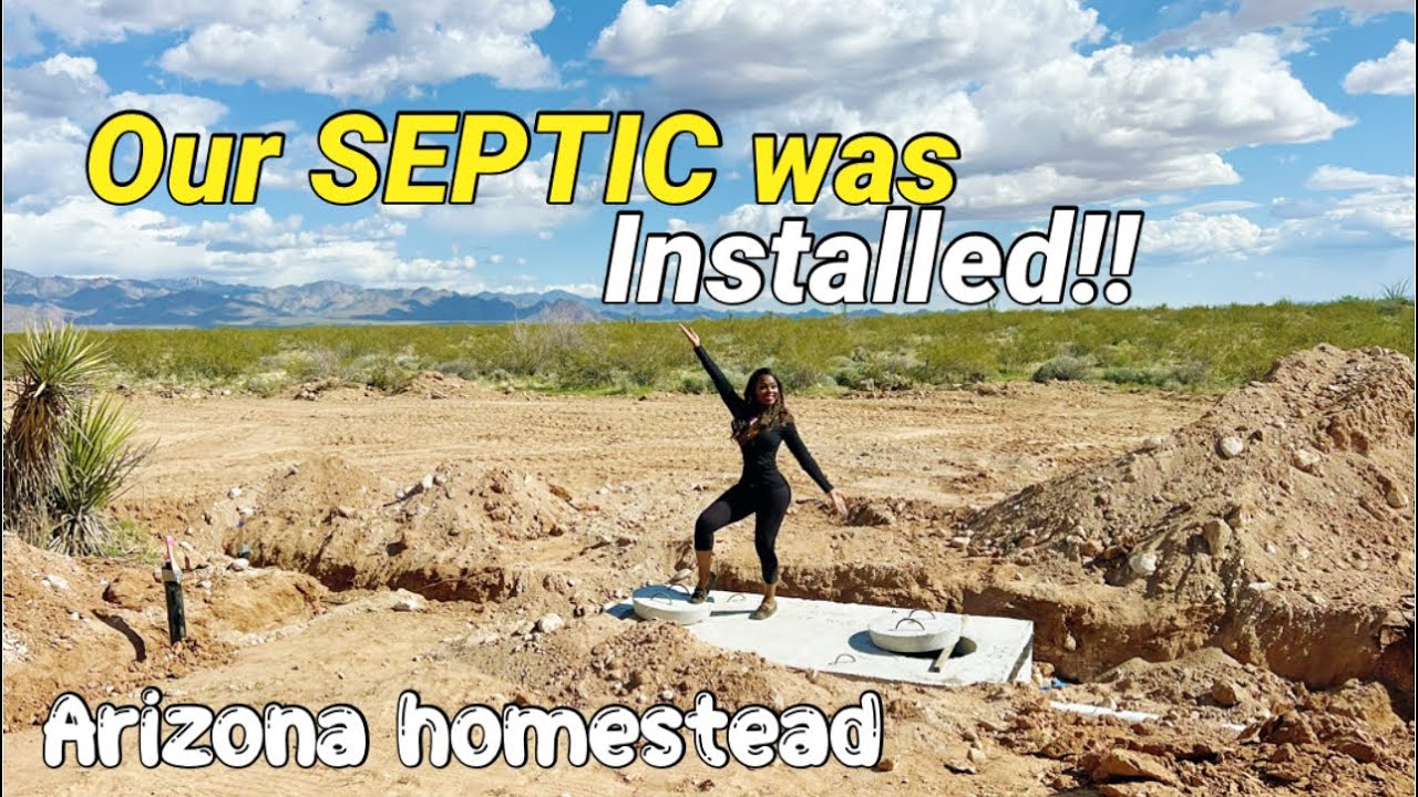 SEPTIC INSTALLATION ON OUR MORTGAGE FREE OFF-GRID DESERT HOMESTEAD!🌵 #homestead #septic