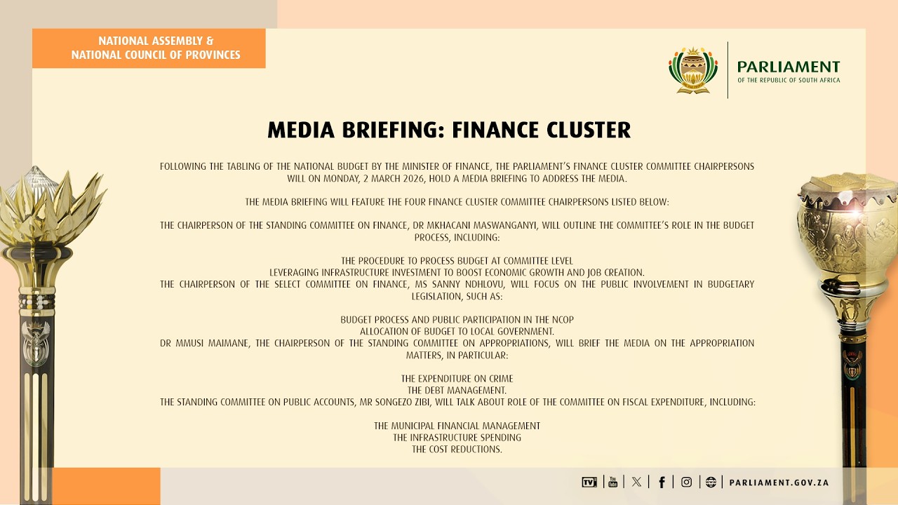 Finance Cluster Media Briefing, 2 March 2026