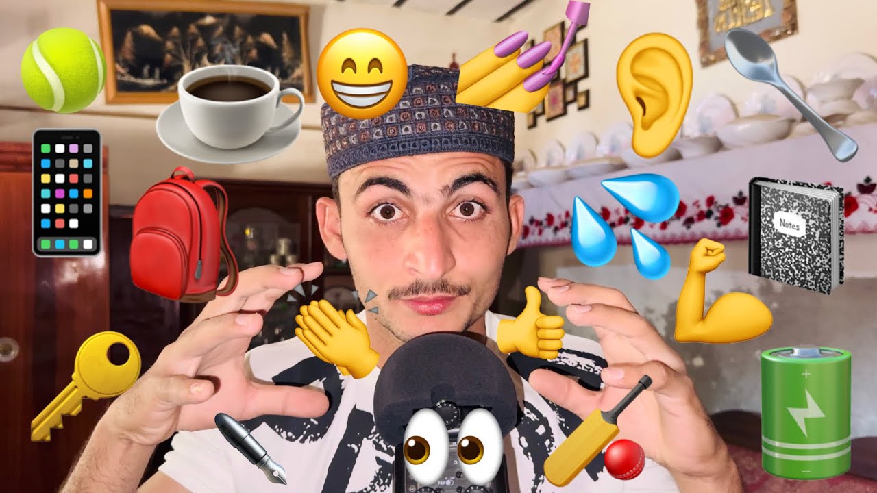 ASMR Emoji Challenge 😀🫶🏻🤧🎾🥛