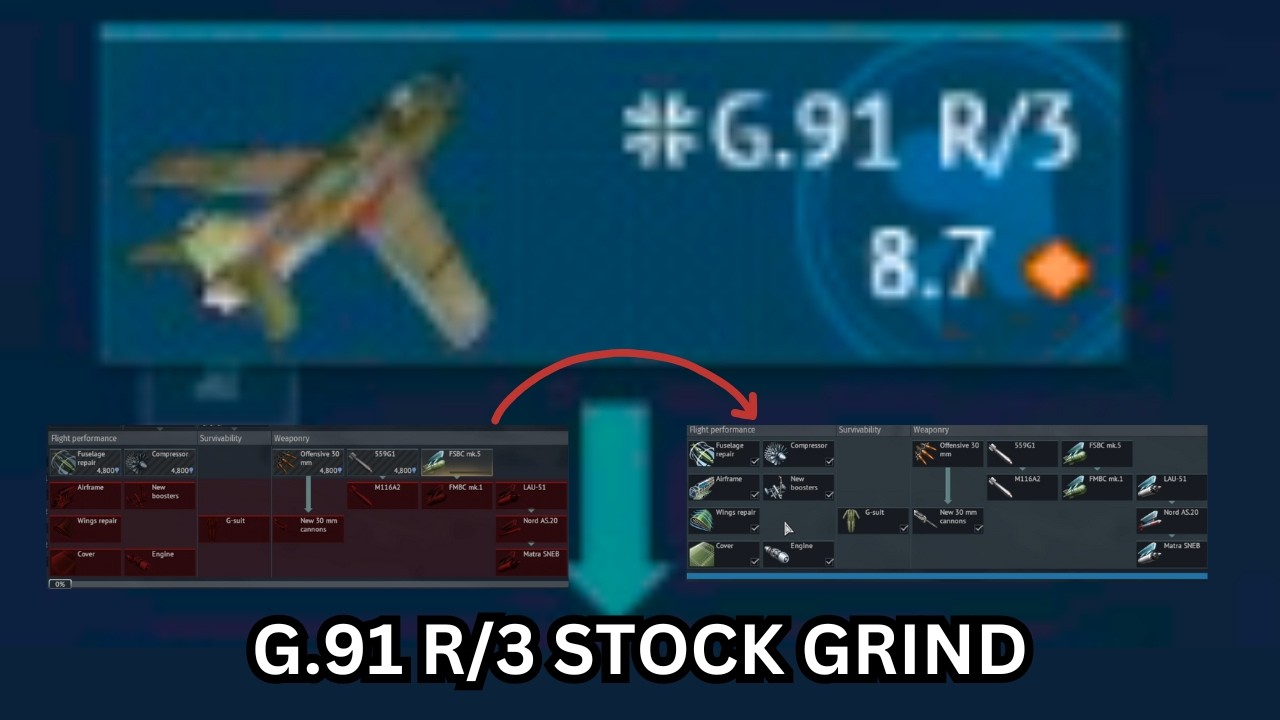 G.91 R/3 STOCK TO SPADED - War Thunder