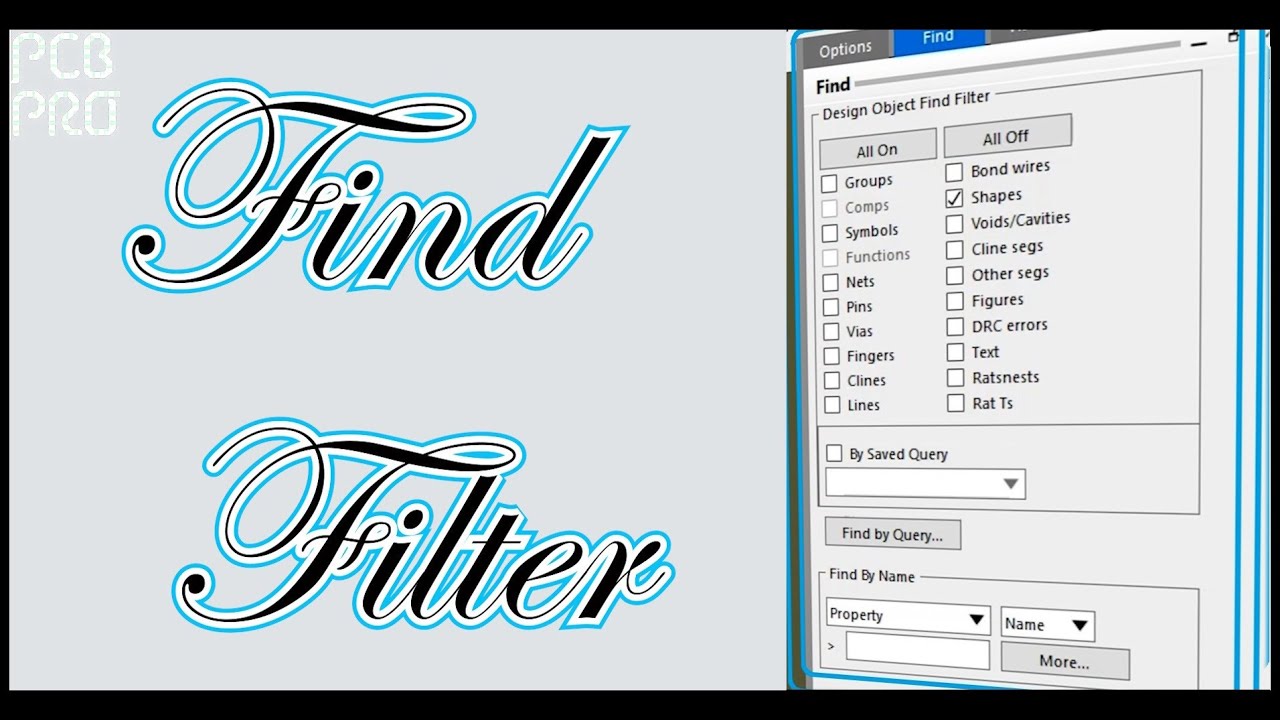 PCB PRO - Intro to the Find Filter for selecting design objects in Allegro PCB Editor