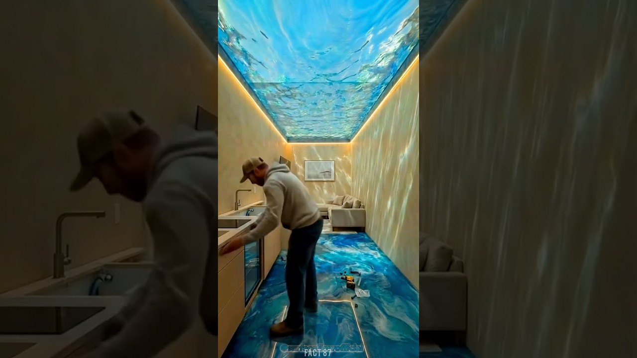 😱A secret room built inside the swimming pool|#shortvideo #transition
