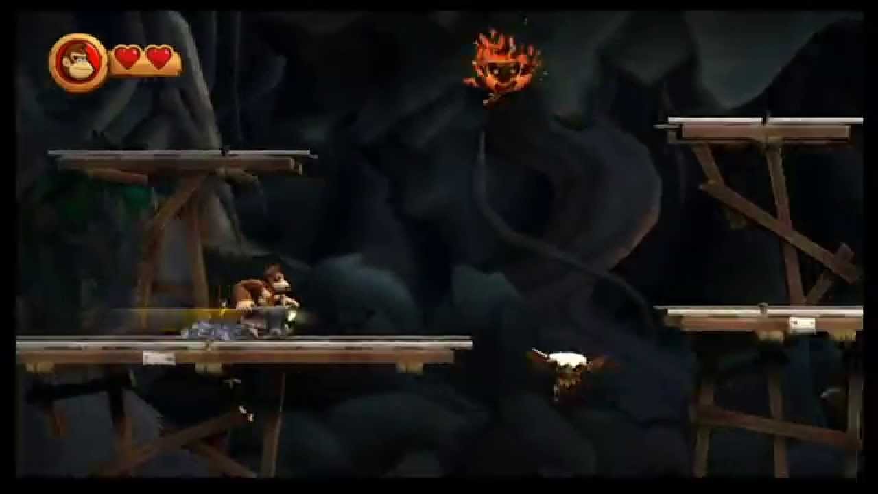 Donkey Kong Country Returns (Wii 720p) World 1-6: Crazy Cart