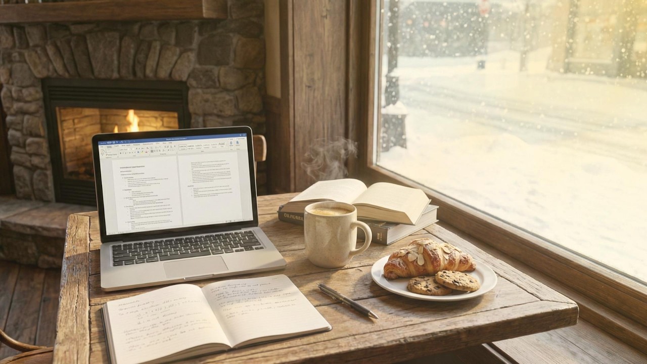 Snowy Afternoon Cafe ☕ Relaxing Bossa Nova & Warm Jazz for Productivity