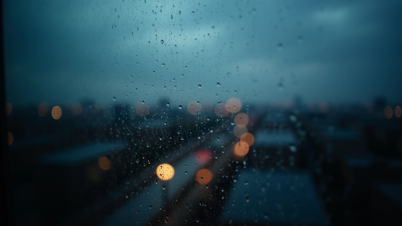 Rain Sounds on a Window | Gentle Rainy Night Ambience | 2 Hours | No Talking ASMR