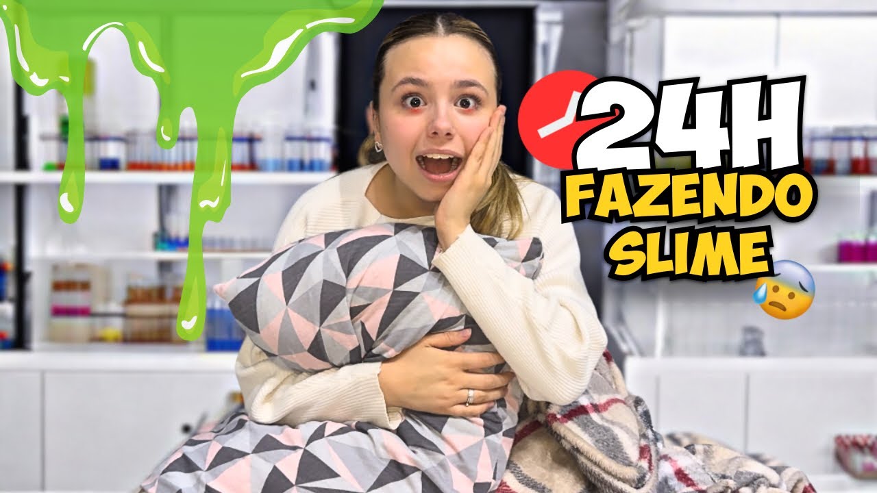 Fiquei 24H fazendo SLIME *dormi no meu est&uacute;dio de slime