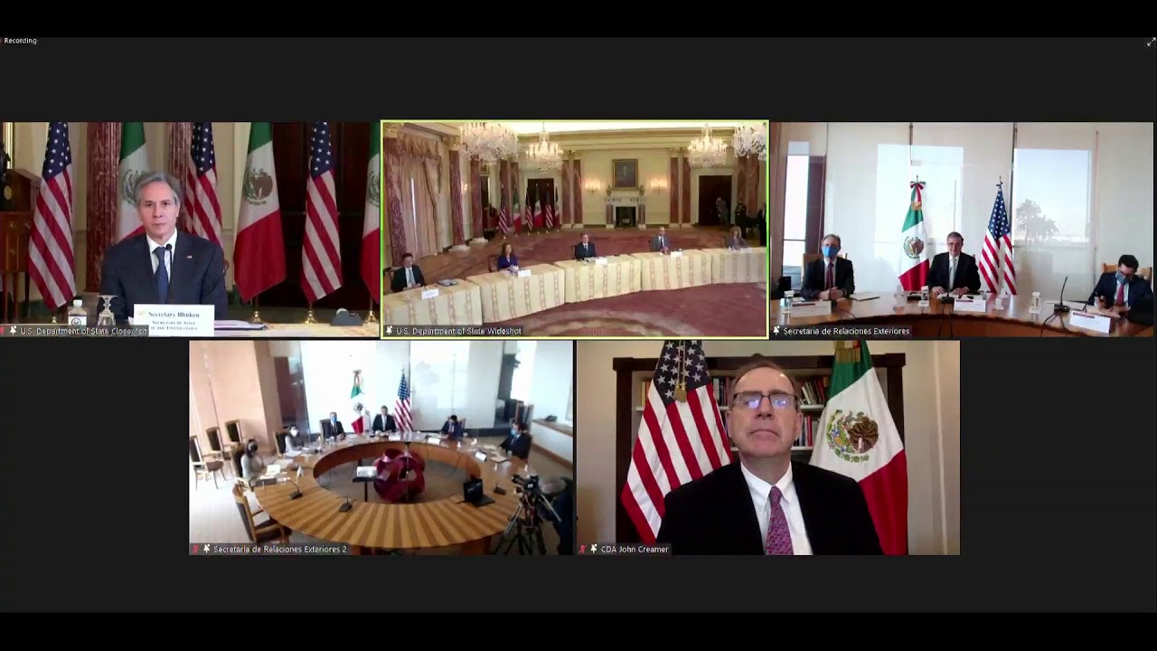 Secretary Blinken meets virtually with Mexican Foreign Secretary Marcelo Ebrard.