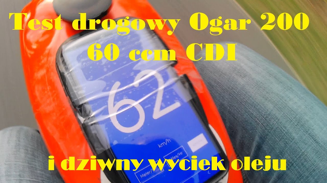 Ogar 200 60ccm CDI test prędkości / nieoczekiwane kłopoty / wyciek oleju