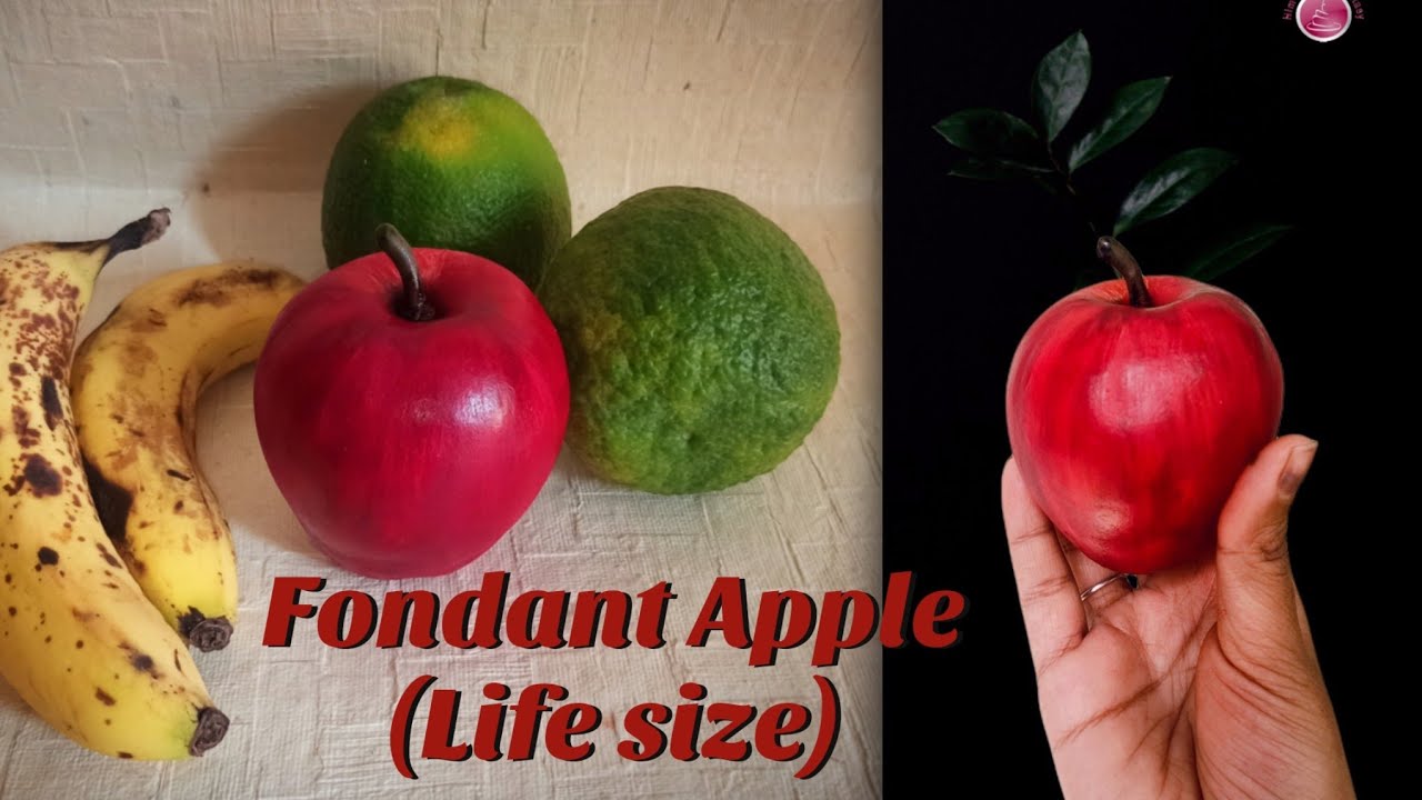 How to make fondant Apple cake topper | Fondant Apple tutorial |Life size fondant apple topper|Ep:98
