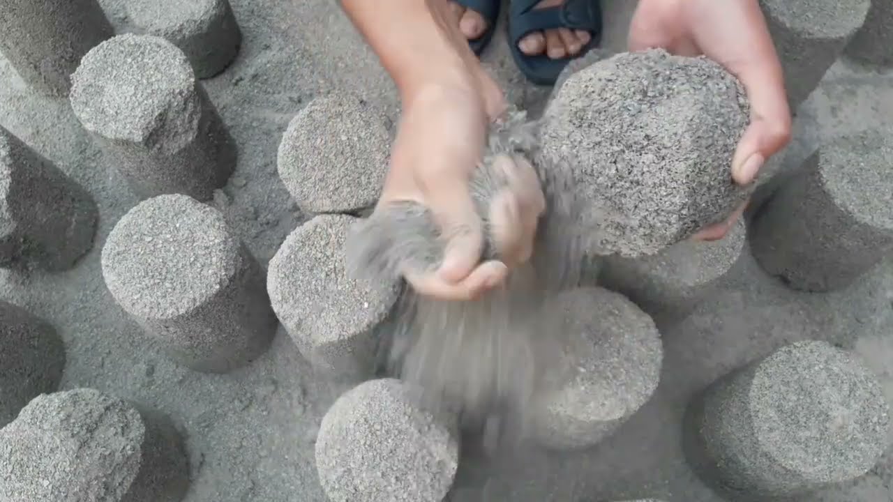 Speed up ASMR black stone crush dry floor crumbling satisfying video perfect oddly