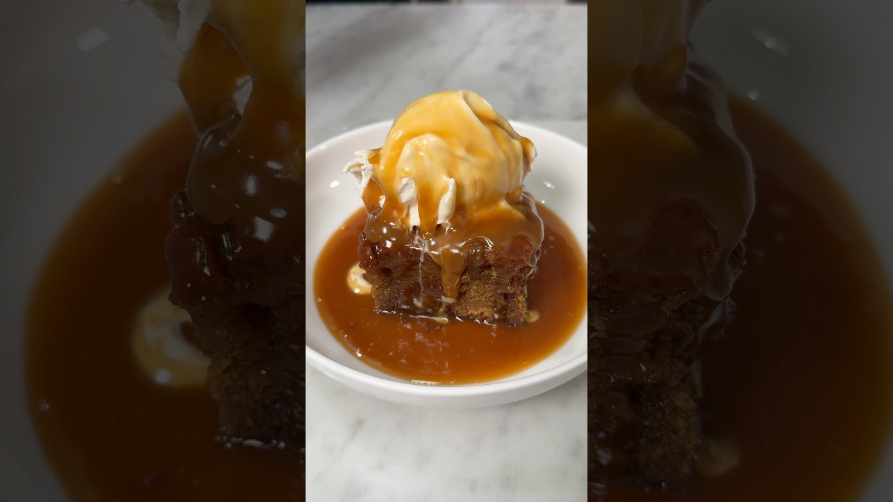 Sticky Toffee Pudding (Recipe in description) #recipe #foodshorts #shorts #baking