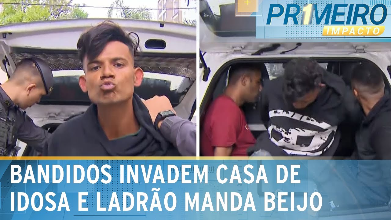 Idosa é feita refém e ladrão manda beijo após prisão | Primeiro Impacto (04/11/24)