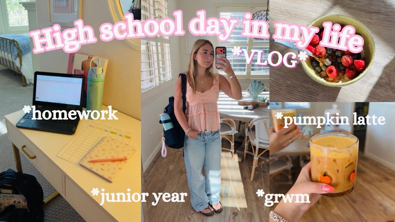 Day in my life vlog as a junior in high school!! 🤍🫶🏻 *6am *homework *meetings *feeling sick 🤧 