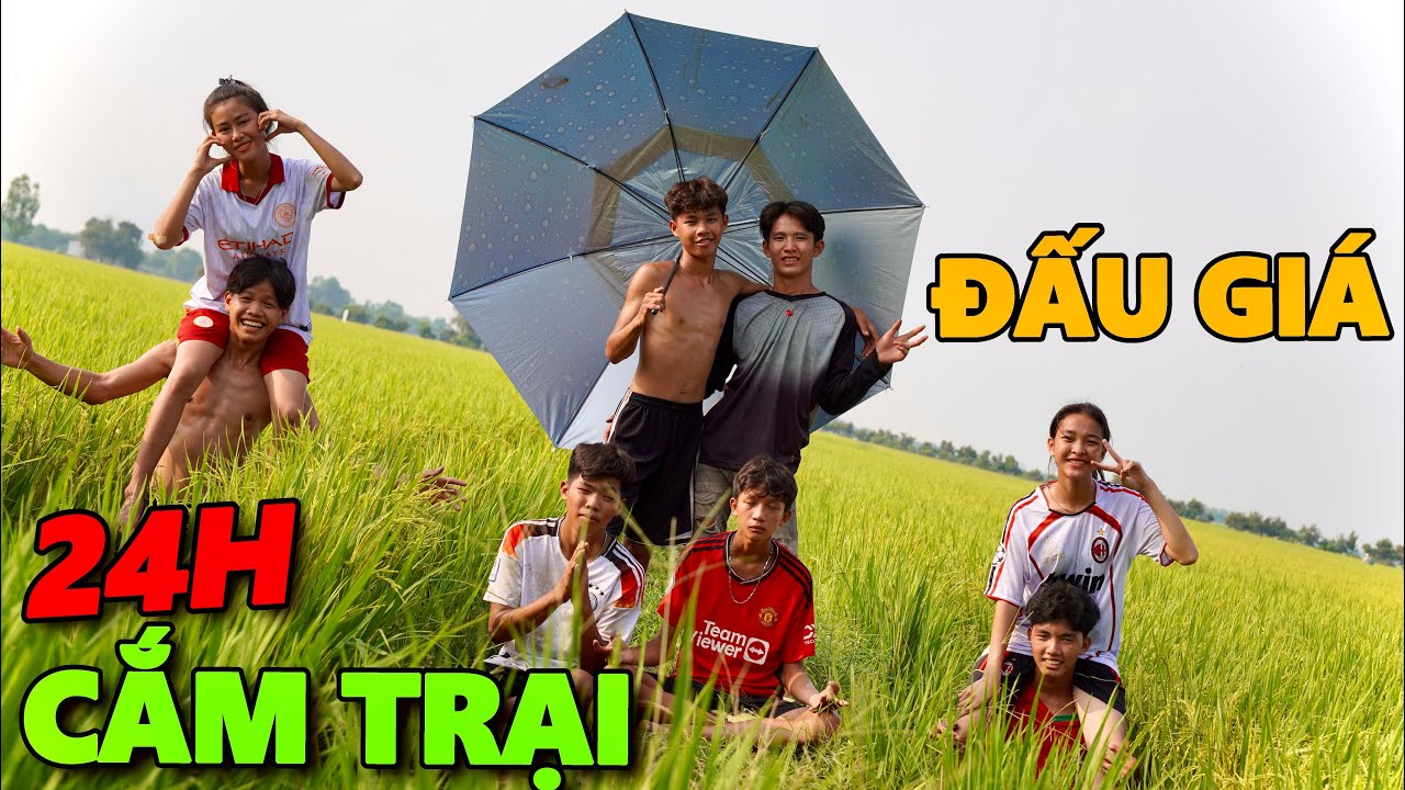 Thử Thách 24H Cắm Trại Bằng Cách ĐẤU GIÁ Lắc Xí Ngầu 1 Nút & 6 Nút | Chia Đội Cặp Đôi