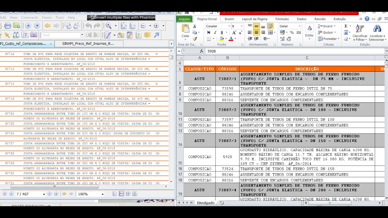 Como fazer orçamento de Obras com Tabela SINAPI