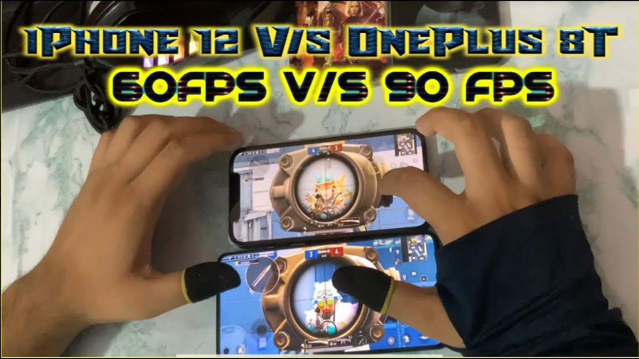 IPHONE 12 VS ONEPLUS 8T | BGMI ALL GUN TESTING IN 60 FPS vs 90 FPS | BGMI